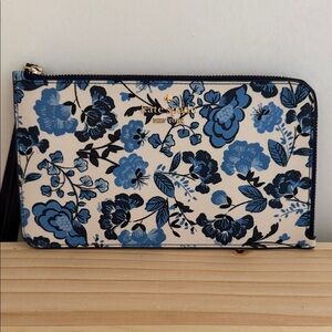 Kate Spade Cream and Blue Floral Clutch